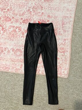 SPANX Kids Black Faux-Leather Leggings